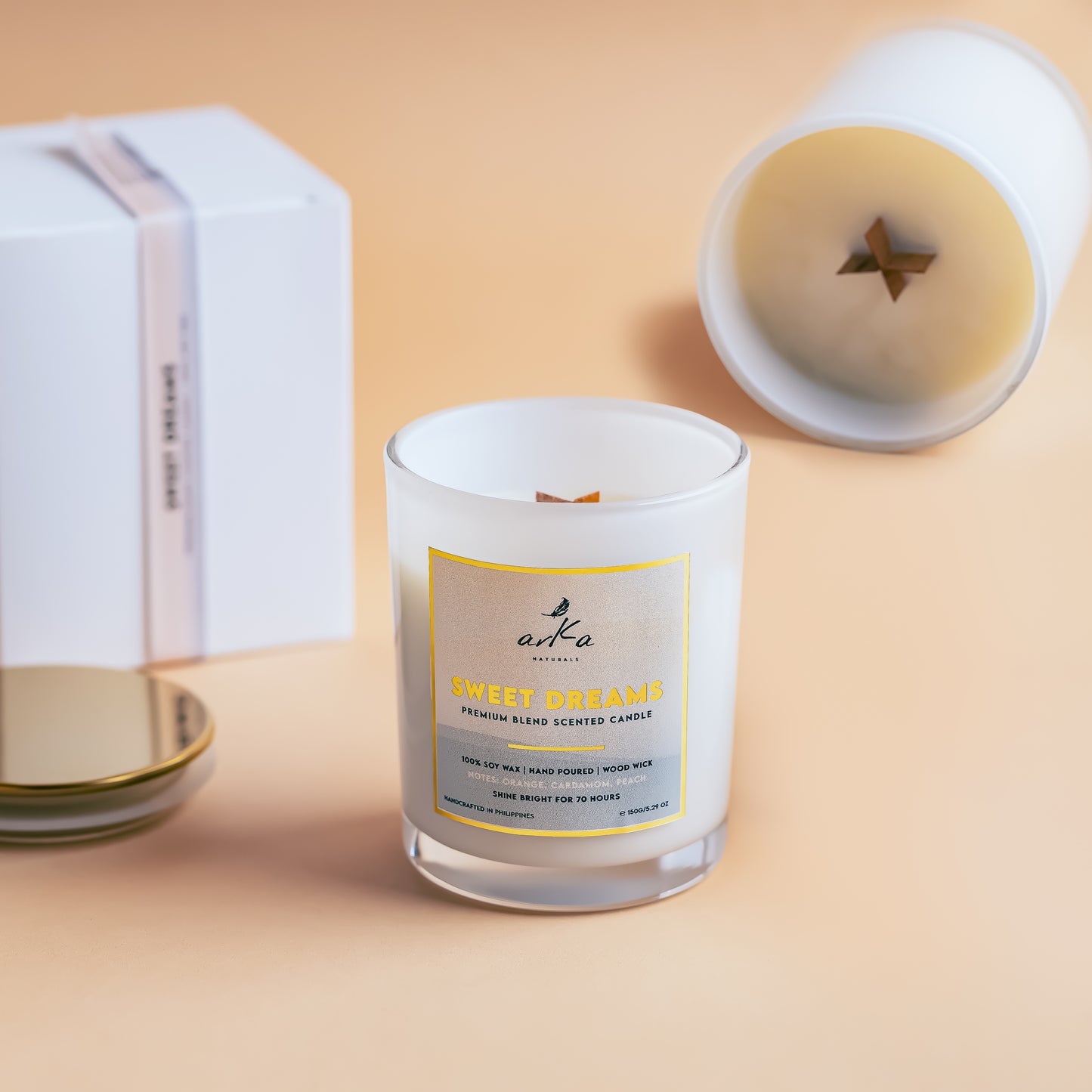 Sweet Dreams Soy Candle in glass jar and travel tin