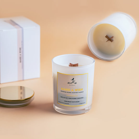 Make A Wish Scented Soy Candle in glass jar and travel tin