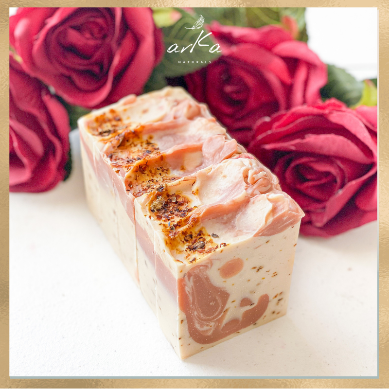 Rose Geranium + French Pink Clay Natural Handcrafted Soap | Scented