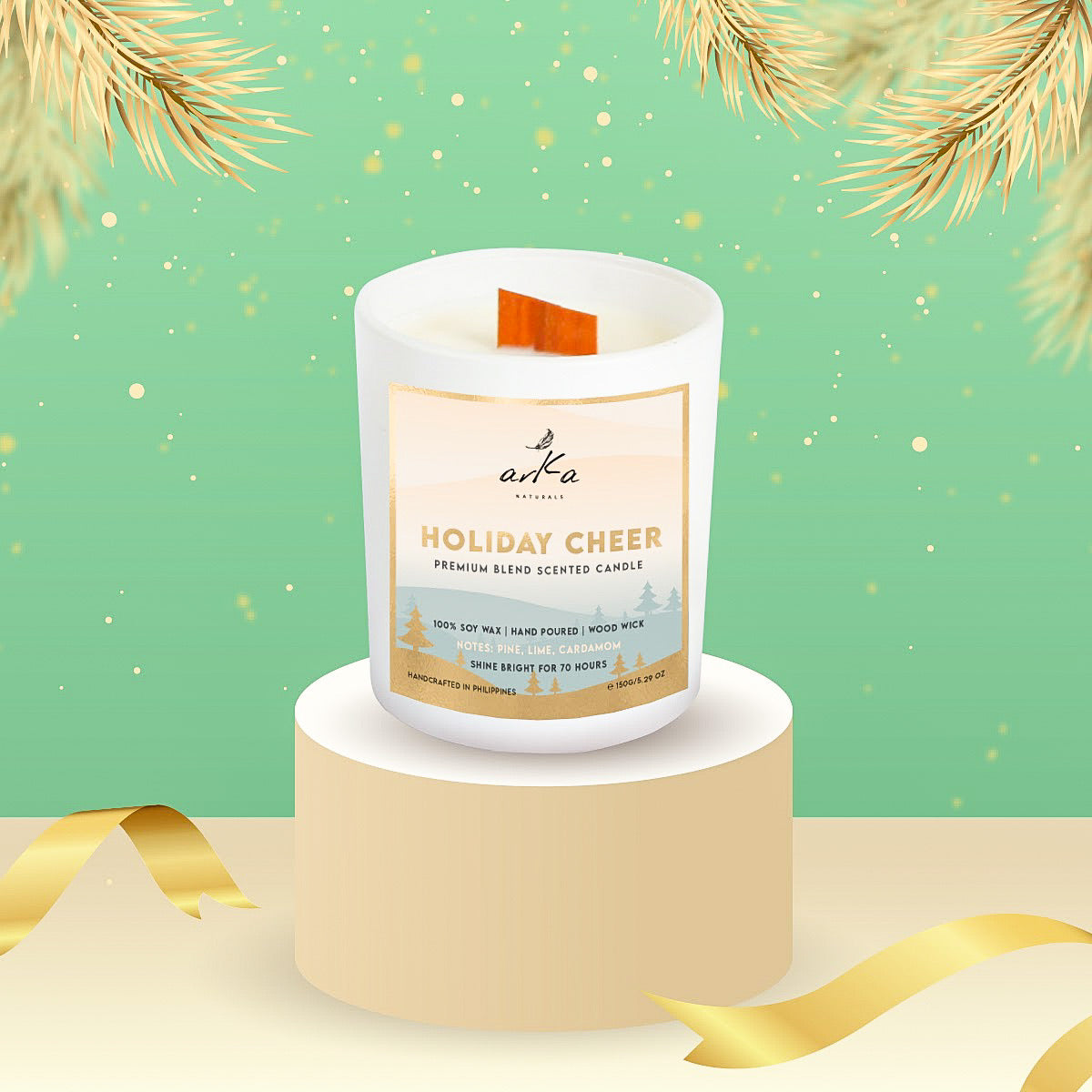 Holiday Cheer Hand Poured Scented Soy Candle with FREE ready-to-gift bag | Limited Release