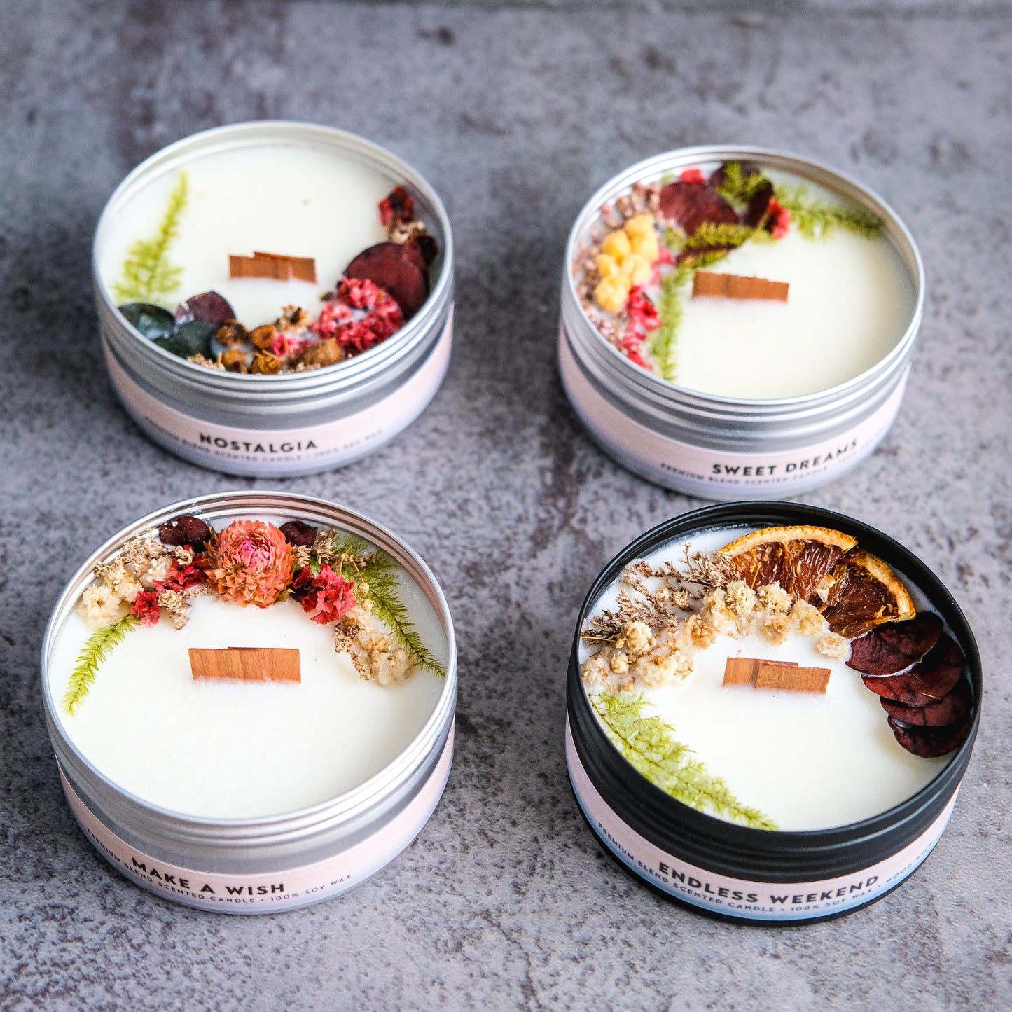 Endless Weekend Soy Candle in glass jar and travel tin