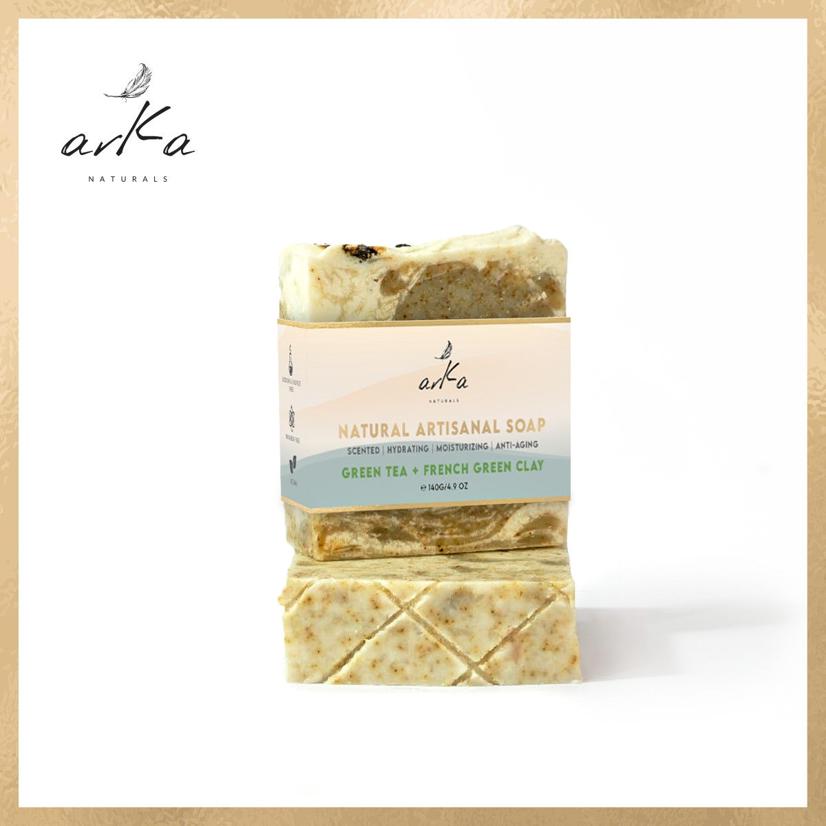 Green Tea + French Green Clay Natural Handcrafted Soap | Scented